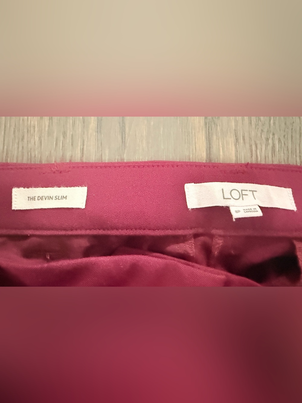 Wine High-Waist Tie-Belt Pants - Picture 3 of 4